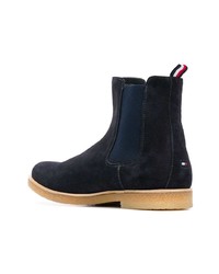 dunkelblaue Chelsea Boots aus Wildleder von Tommy Hilfiger