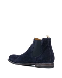 dunkelblaue Chelsea Boots aus Wildleder von Officine Creative