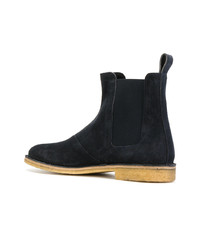 dunkelblaue Chelsea Boots aus Wildleder von Bottega Veneta