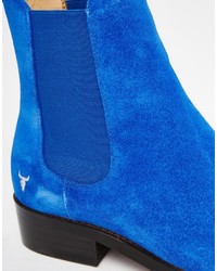 dunkelblaue Chelsea Boots aus Wildleder von Windsor Smith