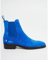 dunkelblaue Chelsea Boots aus Wildleder von Windsor Smith