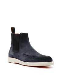 dunkelblaue Chelsea Boots aus Wildleder von Santoni