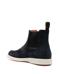 dunkelblaue Chelsea Boots aus Wildleder von Santoni