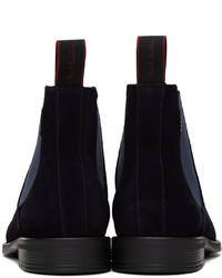 dunkelblaue Chelsea Boots aus Wildleder von Ps By Paul Smith