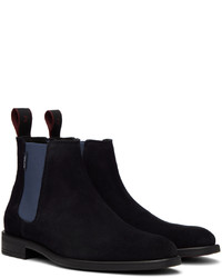 dunkelblaue Chelsea Boots aus Wildleder von Ps By Paul Smith