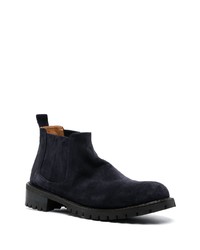 dunkelblaue Chelsea Boots aus Wildleder von Paul Warmer