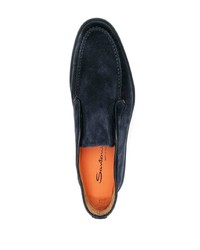 dunkelblaue Chelsea Boots aus Wildleder von Santoni