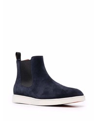 dunkelblaue Chelsea Boots aus Wildleder von Santoni