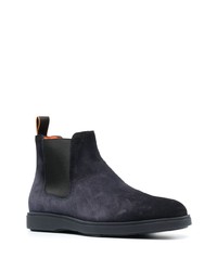 dunkelblaue Chelsea Boots aus Wildleder von Santoni