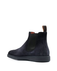 dunkelblaue Chelsea Boots aus Wildleder von Santoni