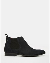 dunkelblaue Chelsea Boots aus Wildleder von Base London