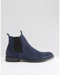 dunkelblaue Chelsea Boots aus Wildleder von Zign Shoes