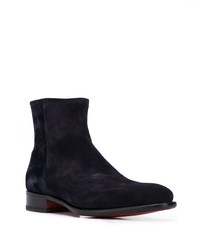 dunkelblaue Chelsea Boots aus Wildleder von Santoni