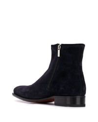 dunkelblaue Chelsea Boots aus Wildleder von Santoni