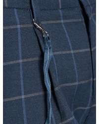 dunkelblaue Chinohose mit Karomuster von Jack & Jones