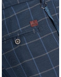 dunkelblaue Chinohose mit Karomuster von Jack & Jones