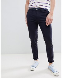 dunkelblaue Chinohose von Pull&Bear