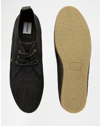 dunkelblaue Chukka-Stiefel aus Leder von Farah