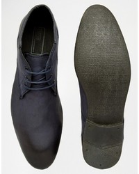 dunkelblaue Chukka-Stiefel aus Leder von Asos