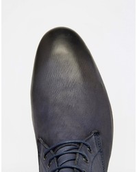 dunkelblaue Chukka-Stiefel aus Leder von Asos