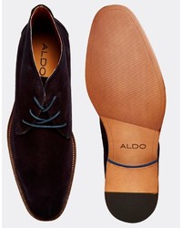 dunkelblaue Chukka-Stiefel aus Leder von Aldo