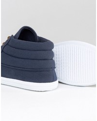 dunkelblaue Chukka-Stiefel aus Segeltuch von Asos