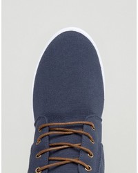 dunkelblaue Chukka-Stiefel aus Segeltuch von Asos