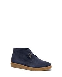 dunkelblaue Chukka-Stiefel aus Wildleder