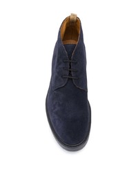 dunkelblaue Chukka-Stiefel aus Wildleder von Doucal's