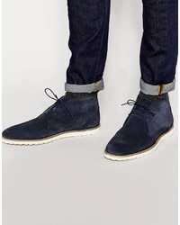 dunkelblaue Chukka-Stiefel aus Wildleder von Asos