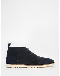 dunkelblaue Chukka-Stiefel aus Wildleder von Asos