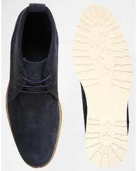 dunkelblaue Chukka-Stiefel aus Wildleder von Asos