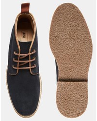 dunkelblaue Chukka-Stiefel aus Wildleder von Asos