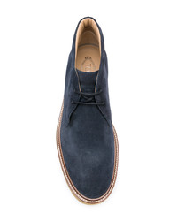 dunkelblaue Chukka-Stiefel aus Wildleder von Tod's