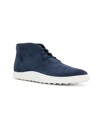 dunkelblaue Chukka-Stiefel aus Wildleder von Tod's