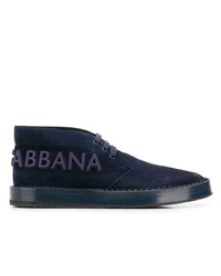 dunkelblaue Chukka-Stiefel aus Wildleder von Dolce & Gabbana