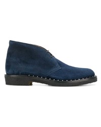 dunkelblaue Chukka-Stiefel aus Wildleder von Valentino