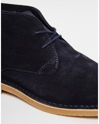 dunkelblaue Chukka-Stiefel aus Wildleder von Selected