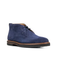 dunkelblaue Chukka-Stiefel aus Wildleder von Tod's