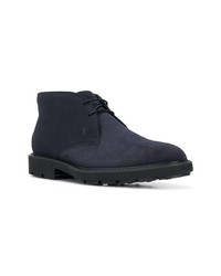 dunkelblaue Chukka-Stiefel aus Wildleder von Tod's