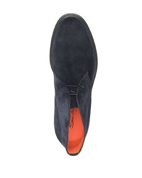 dunkelblaue Chukka-Stiefel aus Wildleder von Santoni