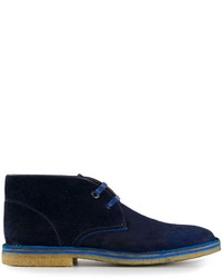 dunkelblaue Chukka-Stiefel aus Wildleder von Lanvin