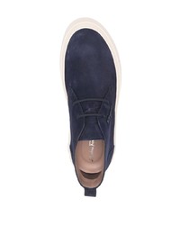dunkelblaue Chukka-Stiefel aus Wildleder von Salvatore Ferragamo