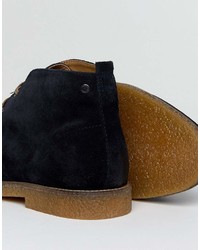 dunkelblaue Chukka-Stiefel aus Wildleder von Base London