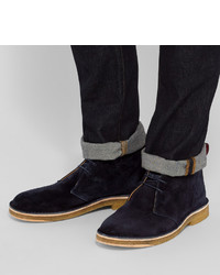 dunkelblaue Chukka-Stiefel aus Wildleder von Paul Smith