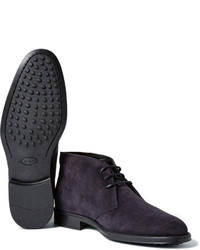 dunkelblaue Chukka-Stiefel aus Wildleder von Tod's