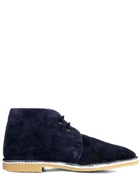 dunkelblaue Chukka-Stiefel aus Wildleder von Frank Wright