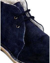 dunkelblaue Chukka-Stiefel aus Wildleder von Frank Wright