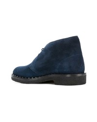 dunkelblaue Chukka-Stiefel aus Wildleder von Valentino