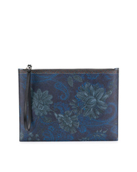 dunkelblaue Clutch Handtasche mit Paisley-Muster